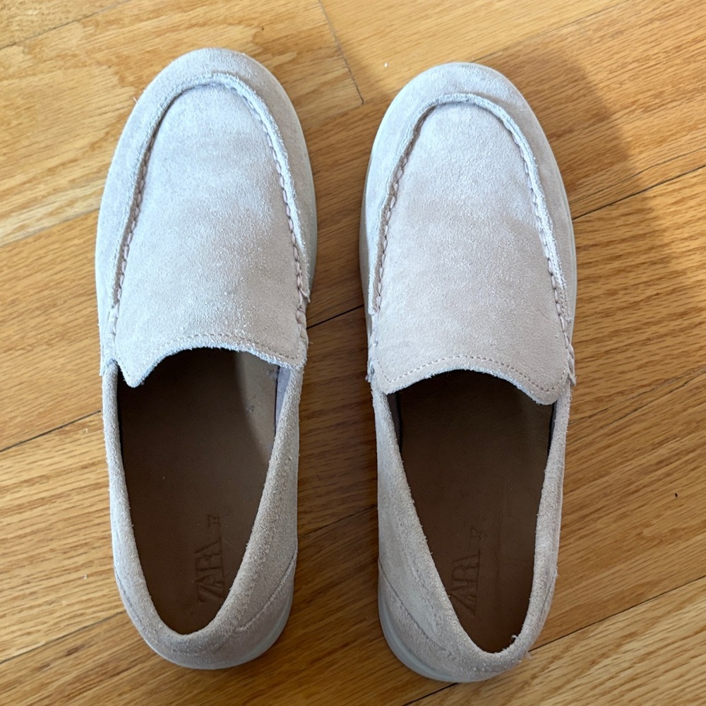 Zara Boy’ Suede Loafers - Tan